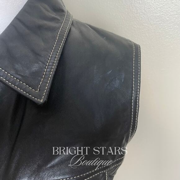 Rare Vintage Leather Wool Vest ASO Faith Lehane BtVS Womens Small Vintage 90s - Picture 12 of 15